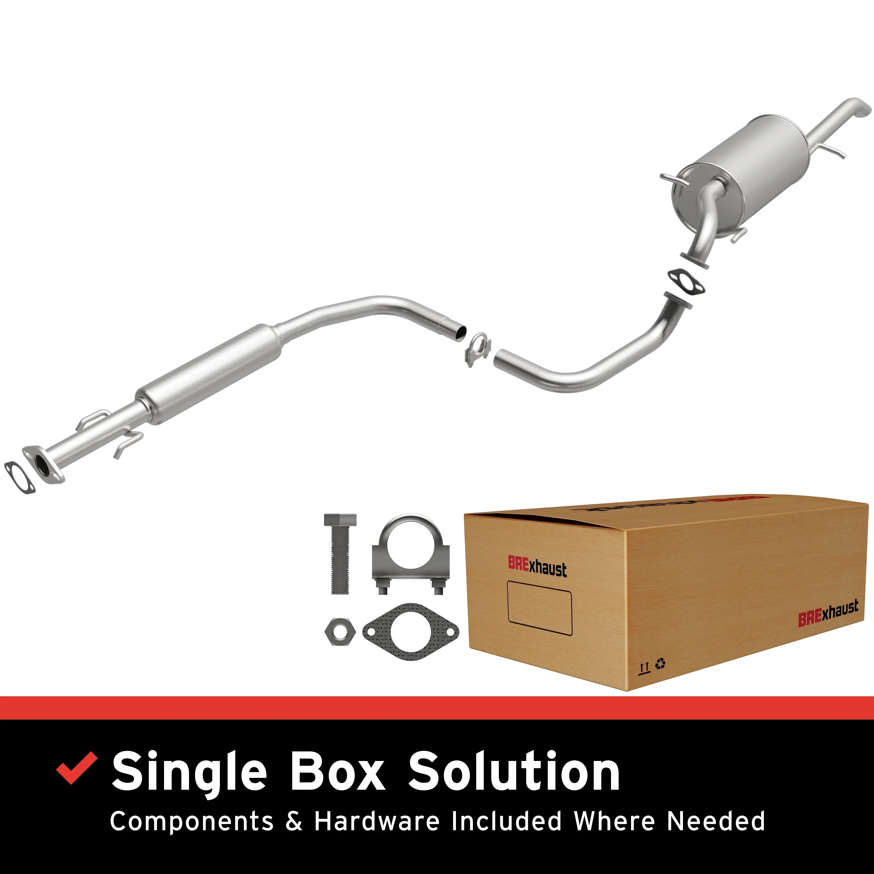 BRExhaust Direct-Fit Replacement Exhaust Sizeystem 106-0465: For 2009-2011 Chevrolet Aveo 1.6L