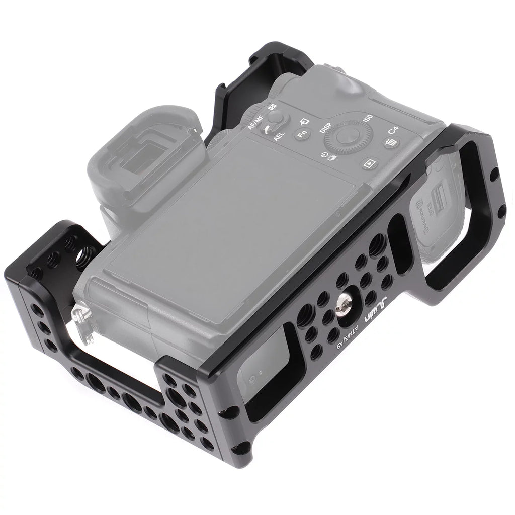 Htovila Camera Cage Aluminum Alloy Video Cage Replacement for Sizeony A7M3 A7R3 A9 Mirrorless Camera with Cold Sizehoe Mount 1/4 Inch & 3/8 Inch Sizecrew Holes