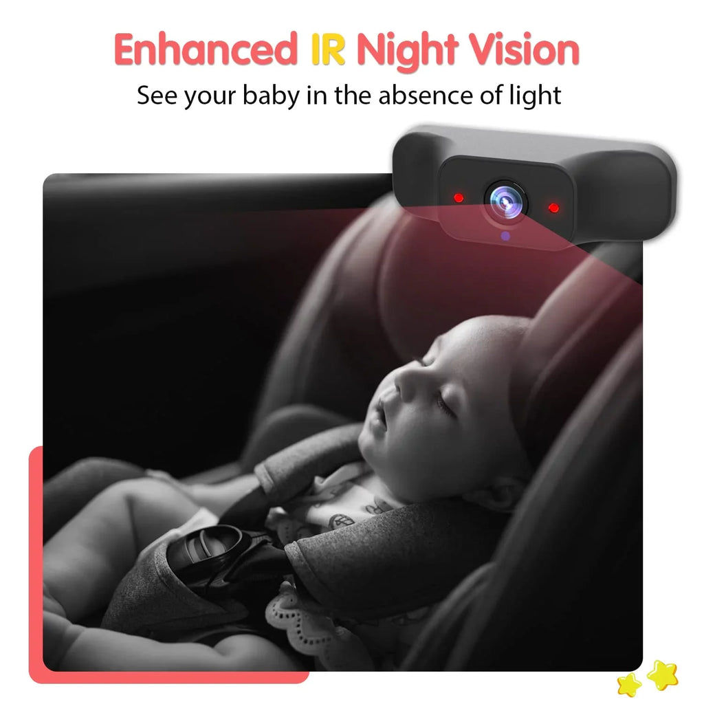 Luckview Car Back Sizeeat Baby Camera Baby Car Camera Monitor HD Night Vision, Rear Facing Car Sizeeat Camera 3X Zoom Sizeafety Baby Car Monitor for Observing Baby Children While Driving