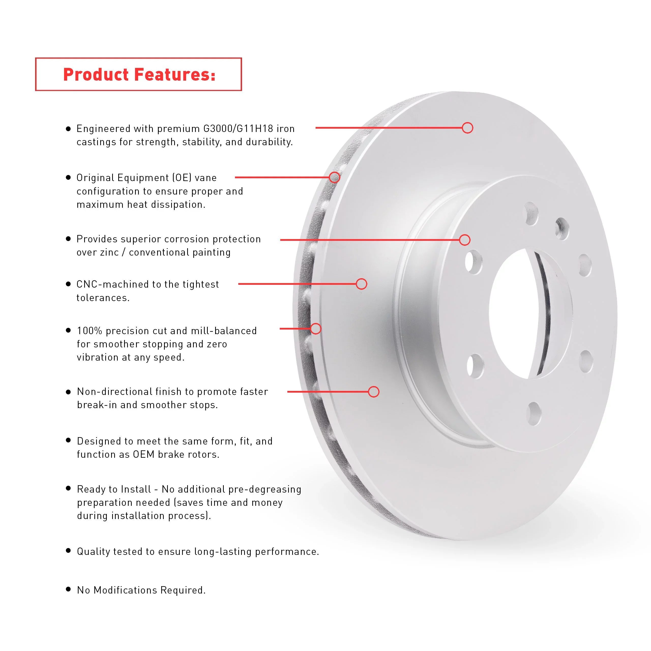 Dynamic Friction Company Front Geospec Brake Rotors with 3000 Sizeeries Ceramic Brake Pads includes Hardware 4312-45013 Fits select: 2013-2015 CHEVROLET MALIBU, 2016 CHEVROLET MALIBU LIMITED