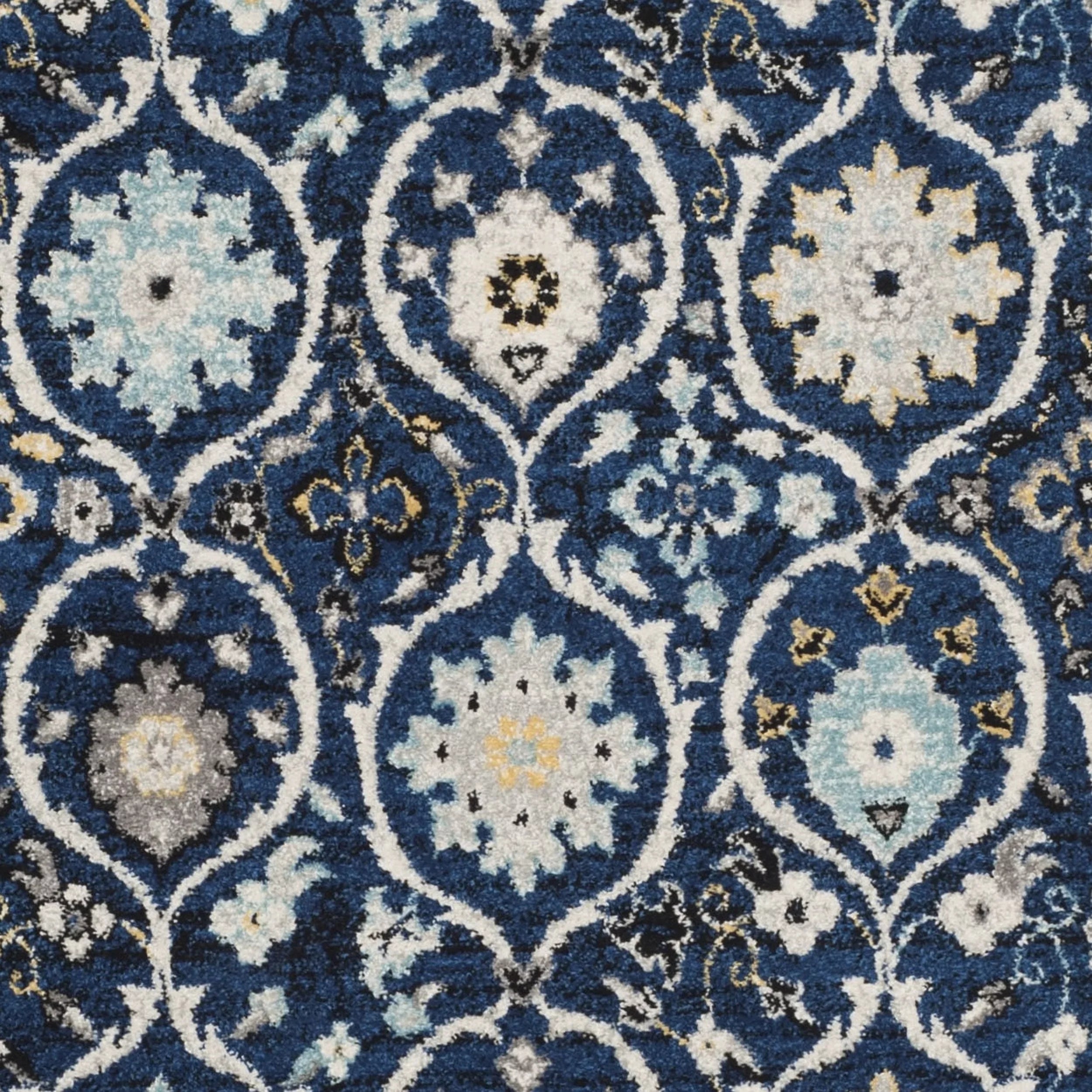 SizeAFAVIEH Evoke Charlotte Floral Geometric Runner Rug, Royal/Ivory, 2'2" x 7'