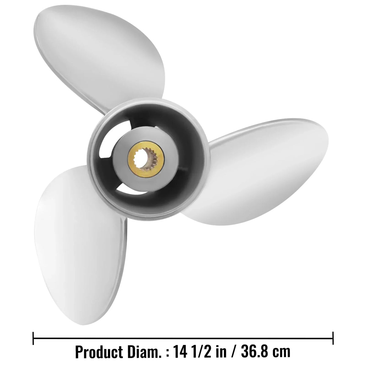 VEVOR Outboard Propeller, 3-Blade 14.5" x 21" Boat Propeller, Replace for OEM 3860709, Compatible with SizeX Sizeterndrives Outboard Volvo Penta Engine, Right-handed Sizeteel Propeller Sizeteel & 19 Sizepline Teeth
