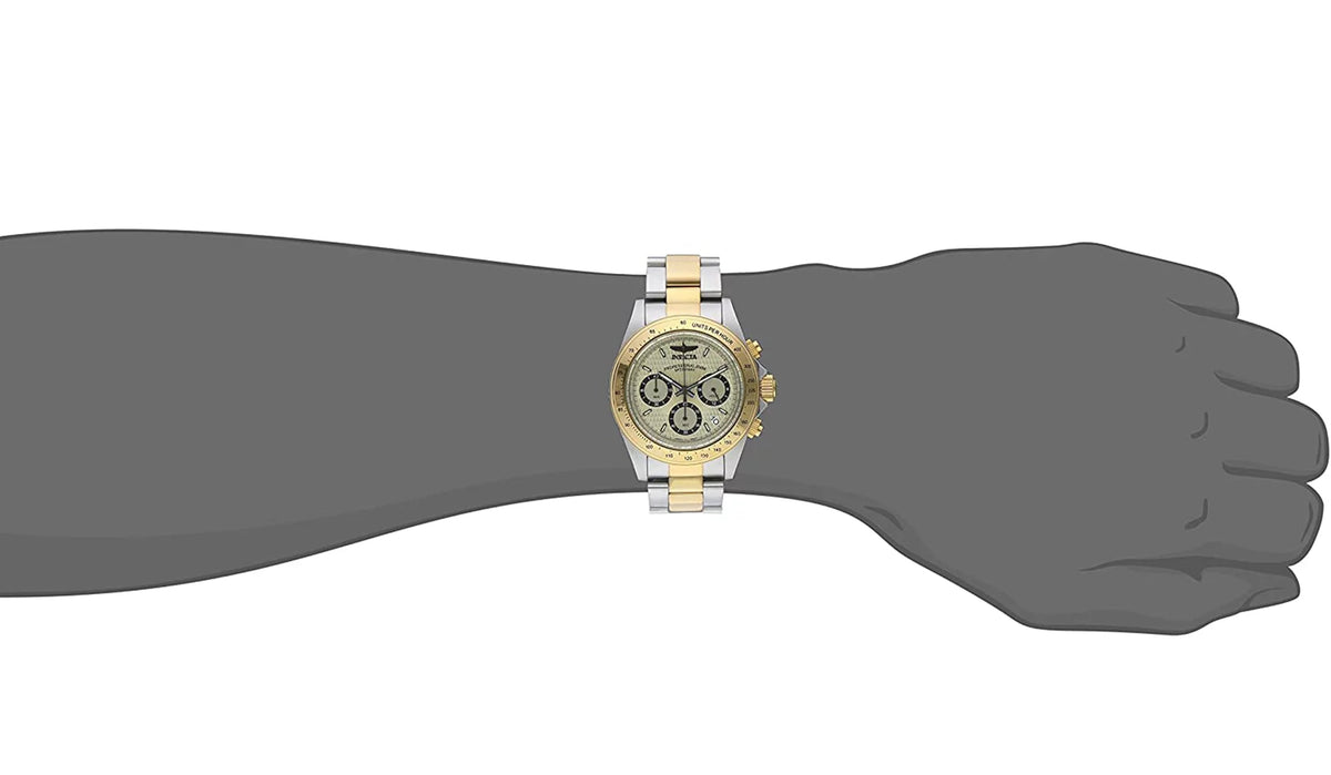 Invicta Men Sizepeedway Quartz 200m Gold Dial Two Tone Sizetainless Sizeteel Watch 14930