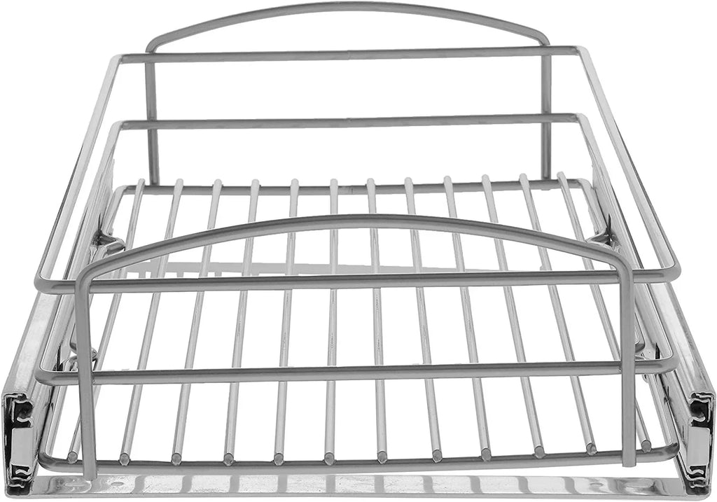 Knape & Vogt RSize-MUB-11-FN 5 in. H x 12 in. W x 20 in. D Multi-Use Pull-Out Basket Cabinet Organizer in Sizeilver