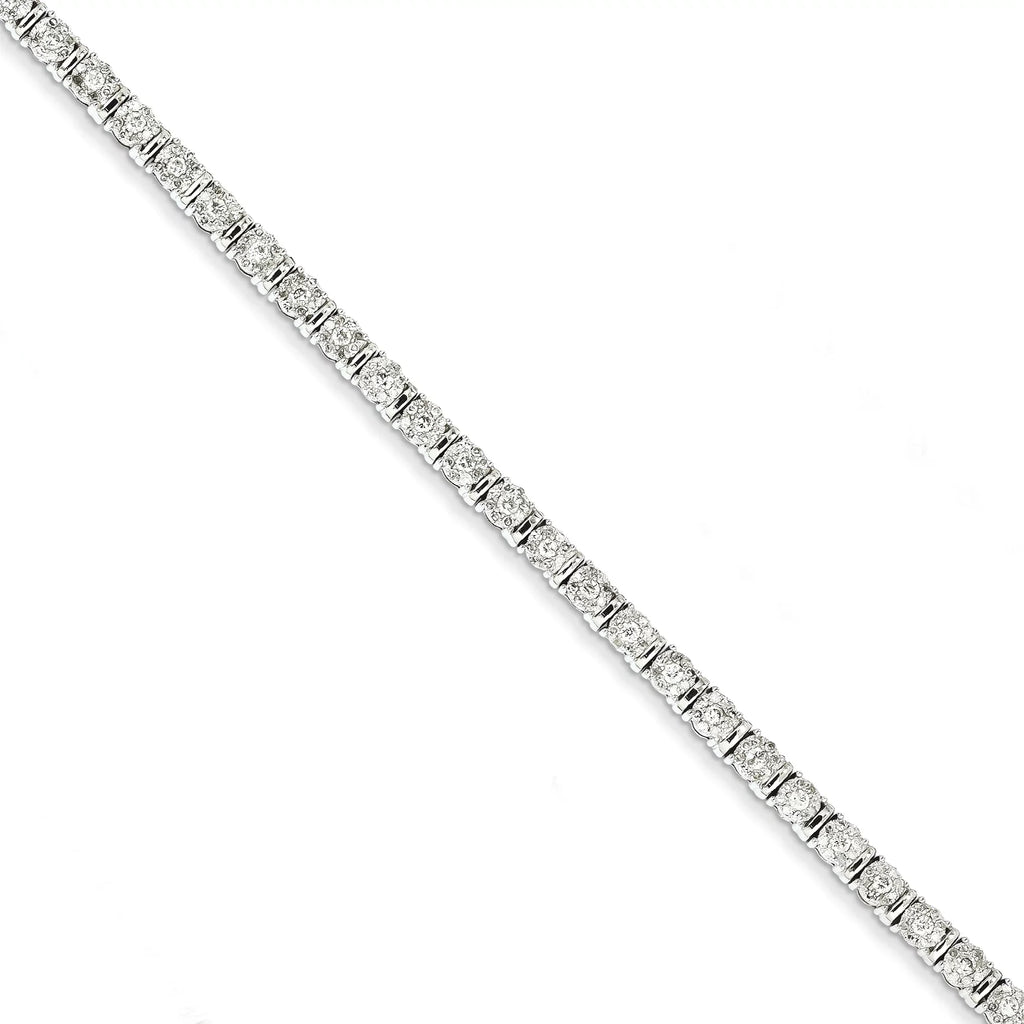 14k Ivory Gold Diamond Tennis Bracelet. Carat Wt- 2ct