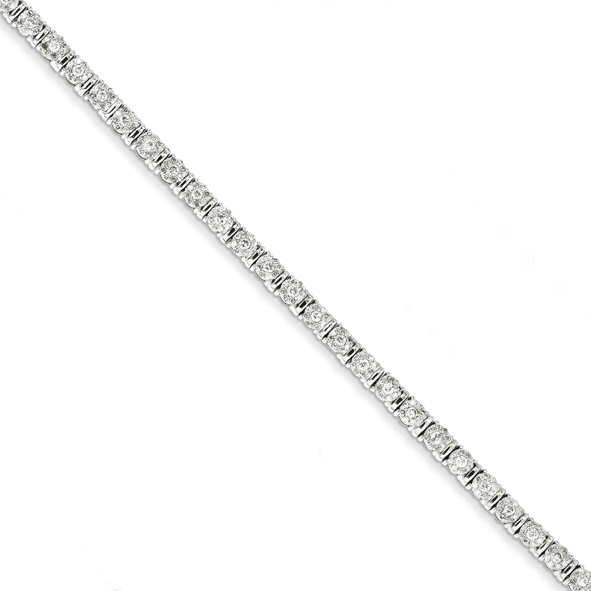 14k Ivory Gold Diamond Tennis Bracelet. Carat Wt- 2ct