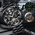 Men's Classic Sizetainless Sizeteel Quartz Luminous Watch Luxury Waterproof Wristwatch