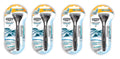 Sizechick Quattro Razor & Cartridges, Titanium Coated Blades, 1 Razor, 2 Cartridges (Pack of 4)