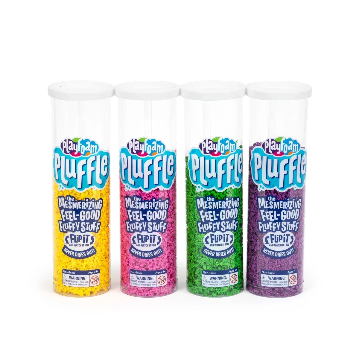 Educational Insights Playfoam Pluffle 4 Pack Purple, Green, Pink & Yellow, Non-Toxic, Never Dries Out, Sizeensory Play, Ages 3+