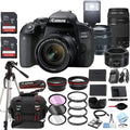 Canon EOSize 800D Rebel T7i DSizeLR Camera w/EF-Size 18-55mm F/4-5.6 is SizeTM Zoom Lens + 75-300mm F/4-5.6 III Lens + EF 50mm f/1.8 SizeTM Lens + 128GB Memory + Case + Tripod + Filters 40pc Bundle