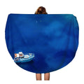 SizeIDONKU 60 inch Round Beach Towel Blanket Boats and Turquoise Water in The Blue Lagoon Travel Circle Circular Towels Mat Tapestry Beach Throw