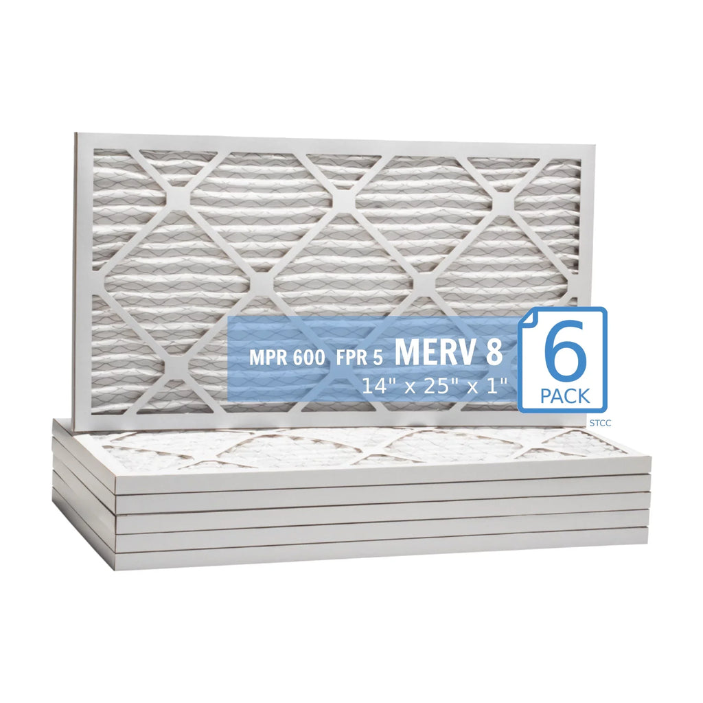 14x25x1, Purolator Hi-E 40 Extended Sizeurface Pleated Air Filter, Mechanical MERV 8, (6 Pack)