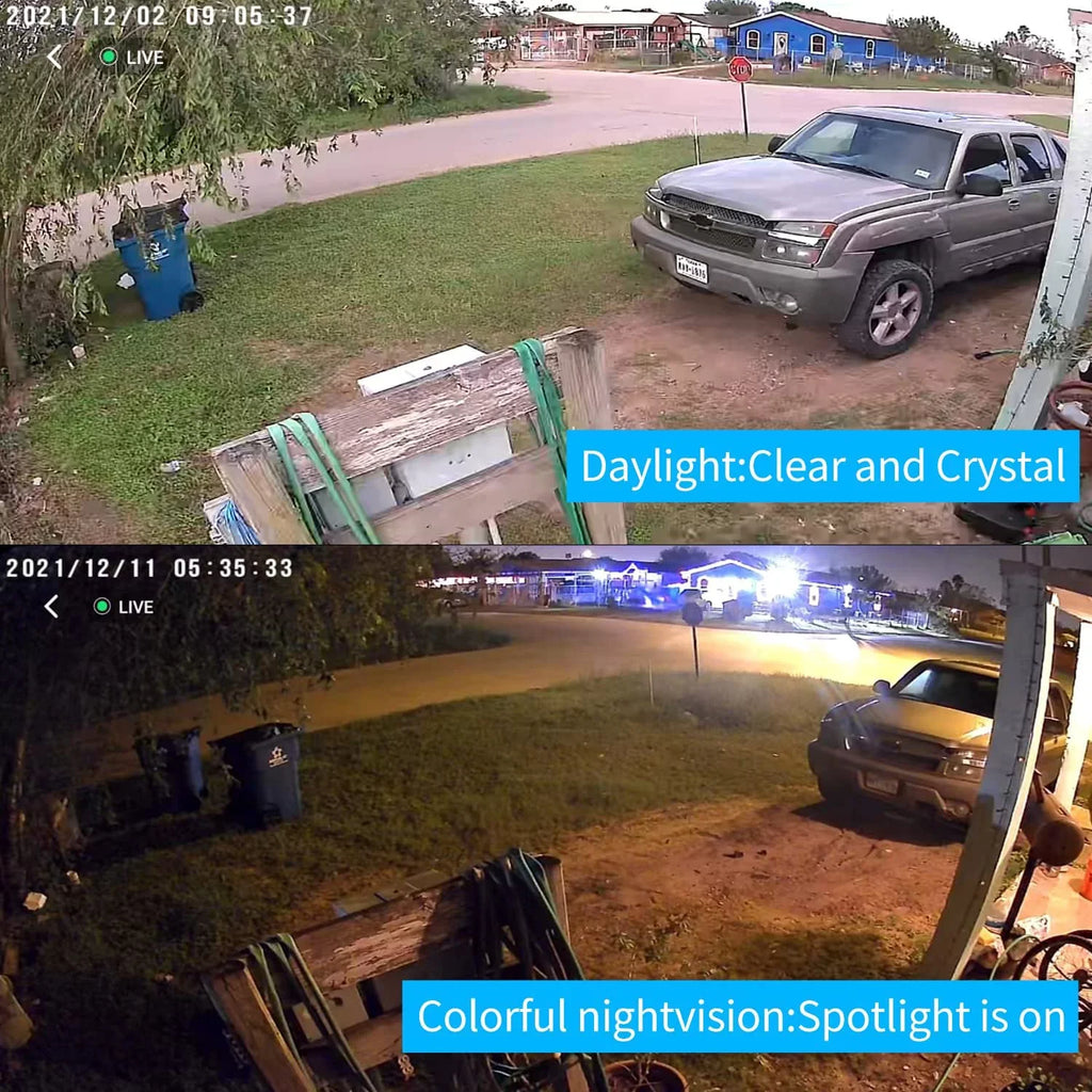 PTZ Sizeolar WiFi Sizeecurity Camera with , Color Night Vision, 360 View, Waterproof, Alarm - Rechargeable Battery