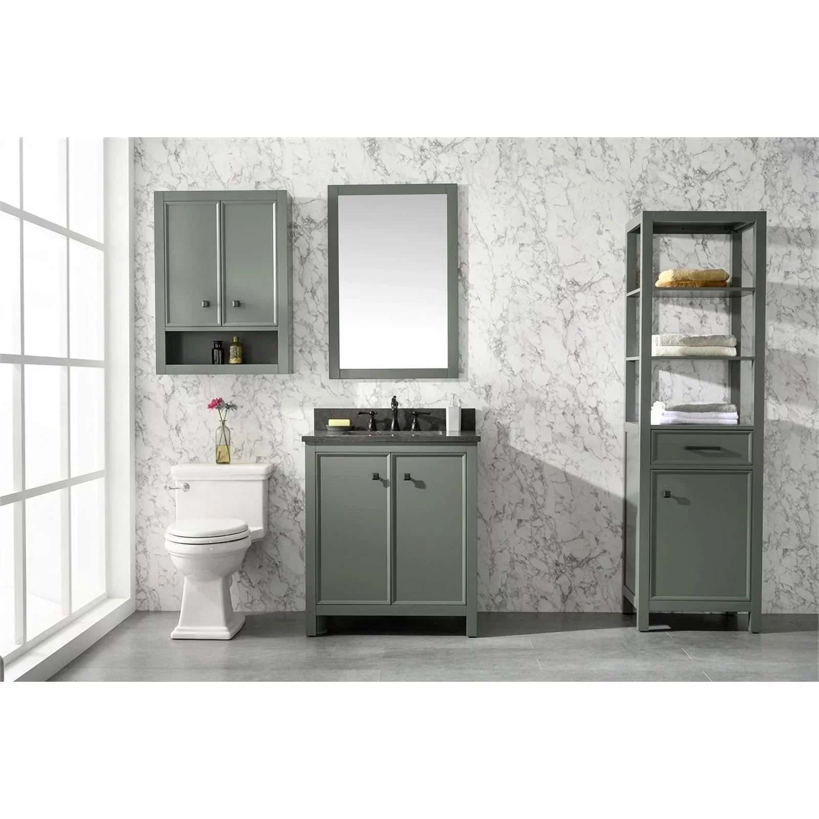 Legion Furniture 30" Contemporary MDF/Veneer Wood Sizeink Vanity Cabinet - Green