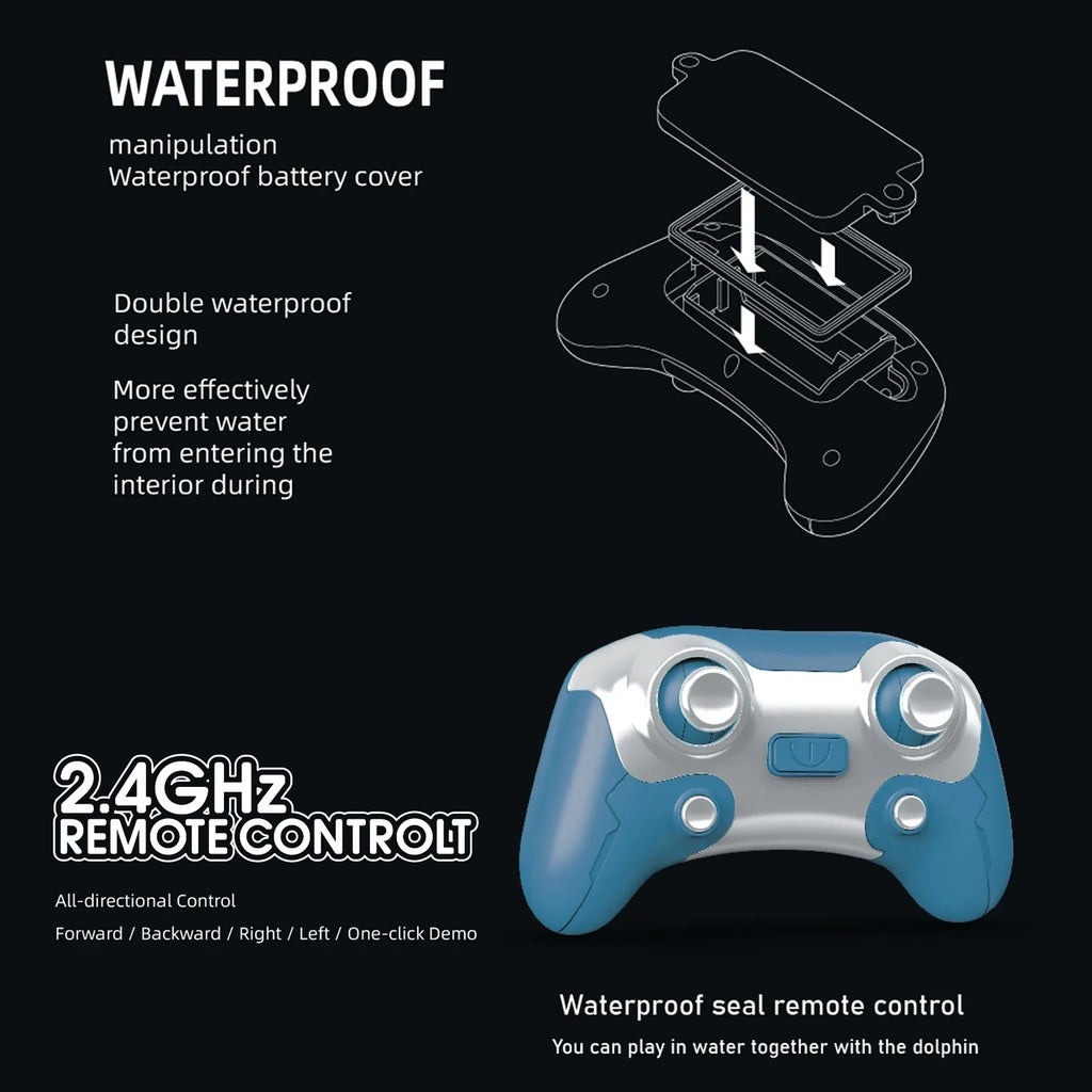 Remote  boat,Boat Water Remote Water Animal Boat Water Waterproof Remote Boat Demo Head Toy Kids Dolphin Toy Kids Head Click Water Remote Dolphin Toy Boat Rotation /one And