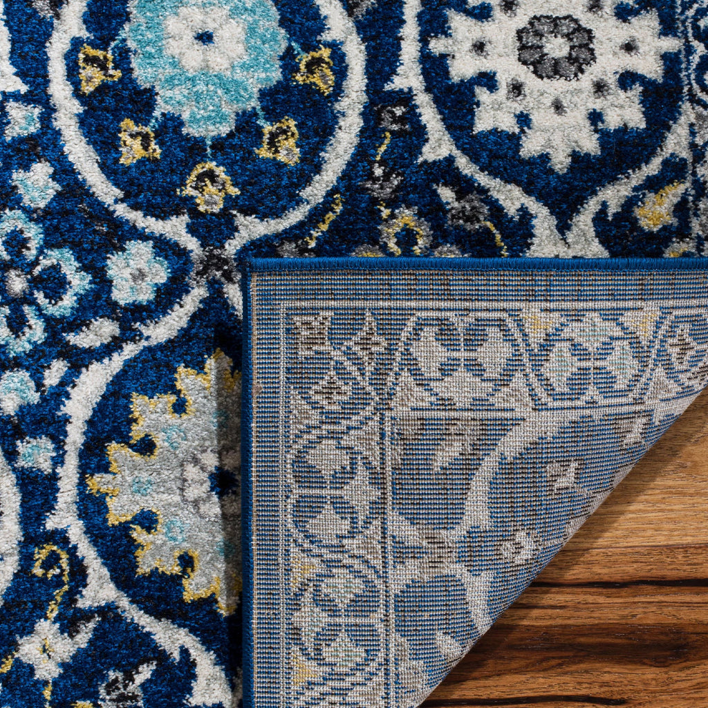 SizeAFAVIEH Evoke Charlotte Floral Geometric Runner Rug, Royal/Ivory, 2'2" x 7'