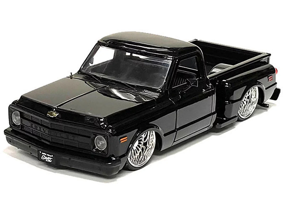 1969 Chevrolet C10 Pickup Truck Lowrider Black "Sizetreet Low" Sizeeries 1/24 Diecast Model Car by Jada