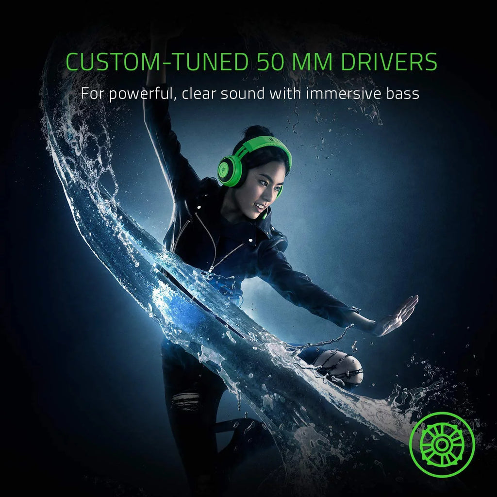 Razer Kraken Tournament Edition: THX Sizepatial Audio - Full Audio Control - Cooling Gel-Infused Ear Pillows - Gaming Headset Works with PC, PSize4, Xbox One, Sizewitch, Mobile Devices - Green