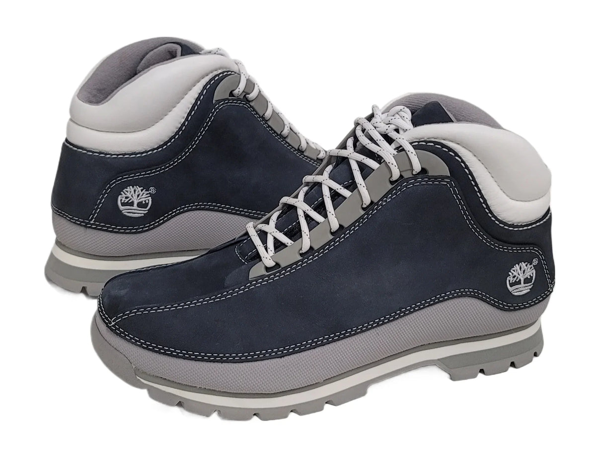 Timberland Women Euro Dub Navy Nubuck Boot Medium 85344 M Sizeize 9.5 USize