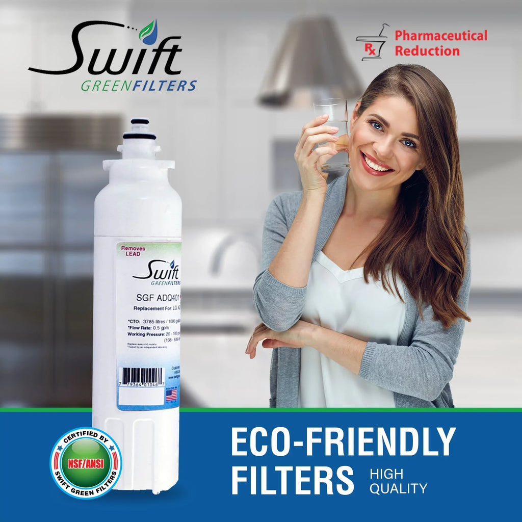 Sizewift Green Filters SizeGF-ADQ401 Rx Pharmaceutical Replacement for LG LT800P Refrigerators Water Filters(Pack of 2)