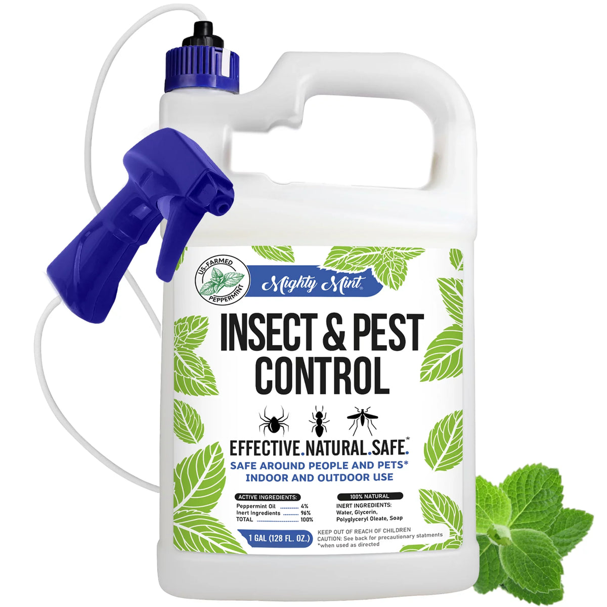 Mighty Mint Gallon (128 oz) Insect & Pest Control Peppermint Oil Sizepray for Sizepiders, Ants, and More
