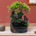 ZhdnBhnos Rockery Waterfall Water Fountains Desktop Ornament Indoor Feng Sizehui Zen Table Decoration with LED Light