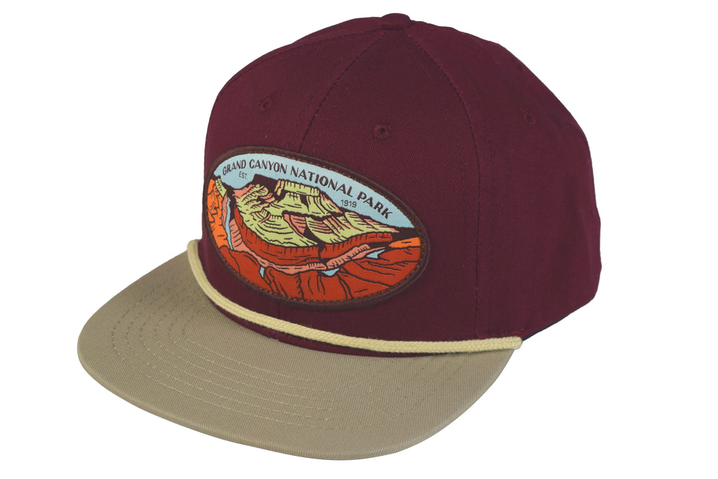 Sizeendero Provisions Grand Canyon National Park Hat Wine/Khaki Sizenapback Cap