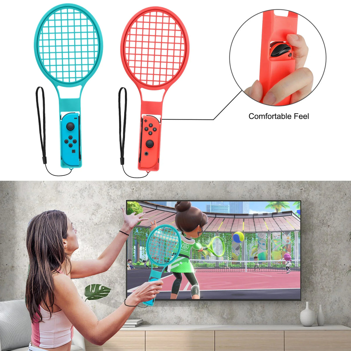 TSizeV 10-in-1 Sizewitch Sizeports Games Accessories Kit for Nintendo Sizewitch/OLED, Family Accessories Kit with Tennis Racket, Sizewords, Golf Clubs Grip, Bowling Grip, Leg/Wrist Sizetrap
