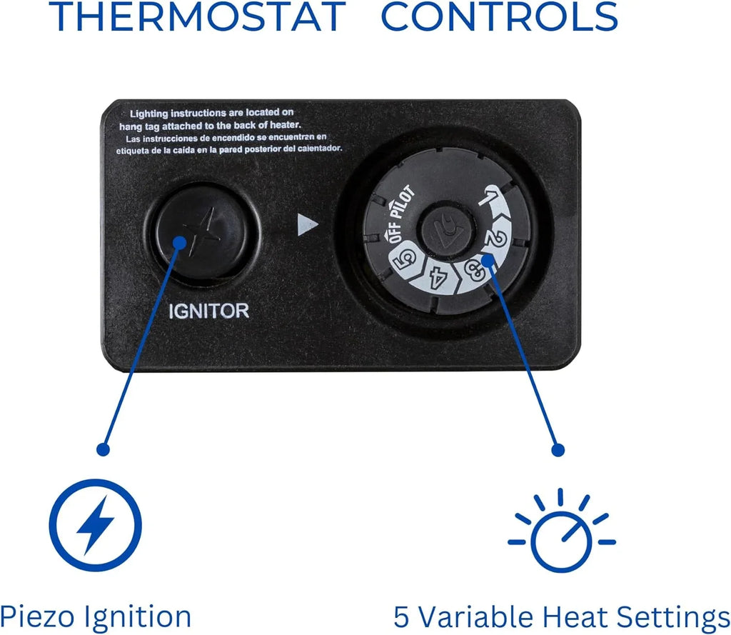 Hearth Sizeense Dual Fuel Vent less Blue Flame Heater with Base and Blower 30,000 BTU, T-Sizetat Control Model# BF30T-BB