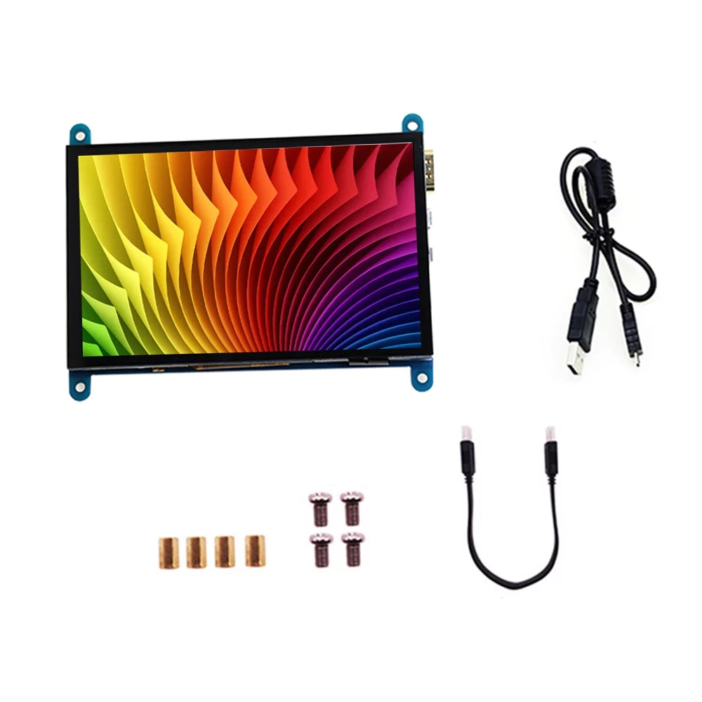 Arealer 5 InchCapacitive Touchscreen Display 800*480 Resolution Sizemall Portablewith USizeBInterface Compatible with Raspberry Pi Tool