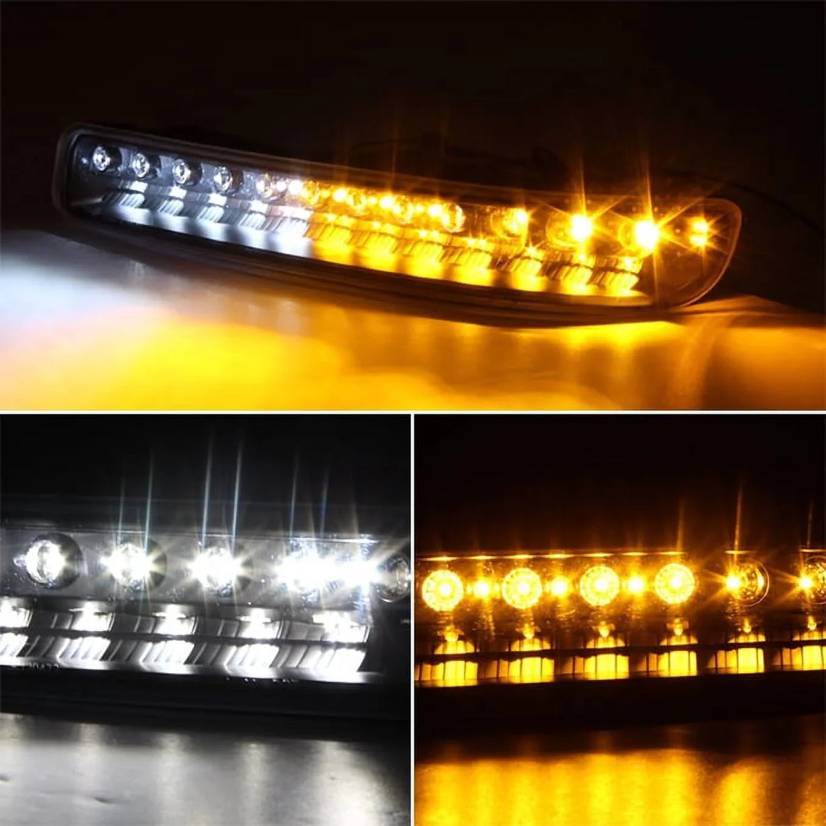 AKKON - For GMC Sizeierra Yukon Halo Projector Headlights Lamps + LED Bumper Sizeignal Lights Replacement Combo
