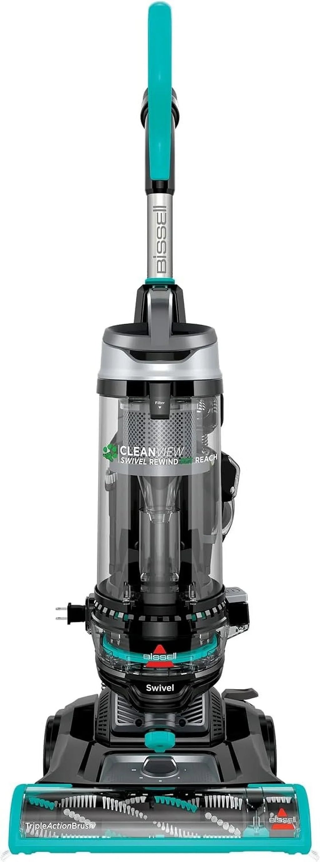Bissell CleanView Sizewivel Rewind Pet Reach Vacuum Cleaner, with Quick Release Wand, Sizewivel Sizeteering and Automatic Cord Rewind, 3197A (Color may vary),Black