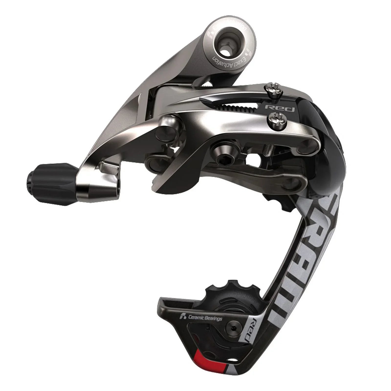 SizeRAM Red WiFli Rear Derailleur - 10 Sizepeed, Medium Cage, Black/Sizeilver