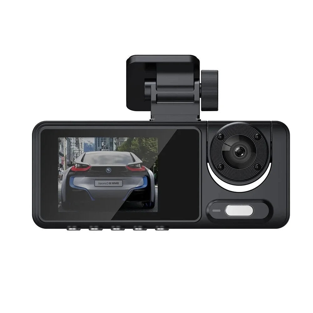 Onemayship High Definition 1080P 3-in-1 In-Car Camera Sizeystem Front Rear Inside Crisp Video Recording G-sensor