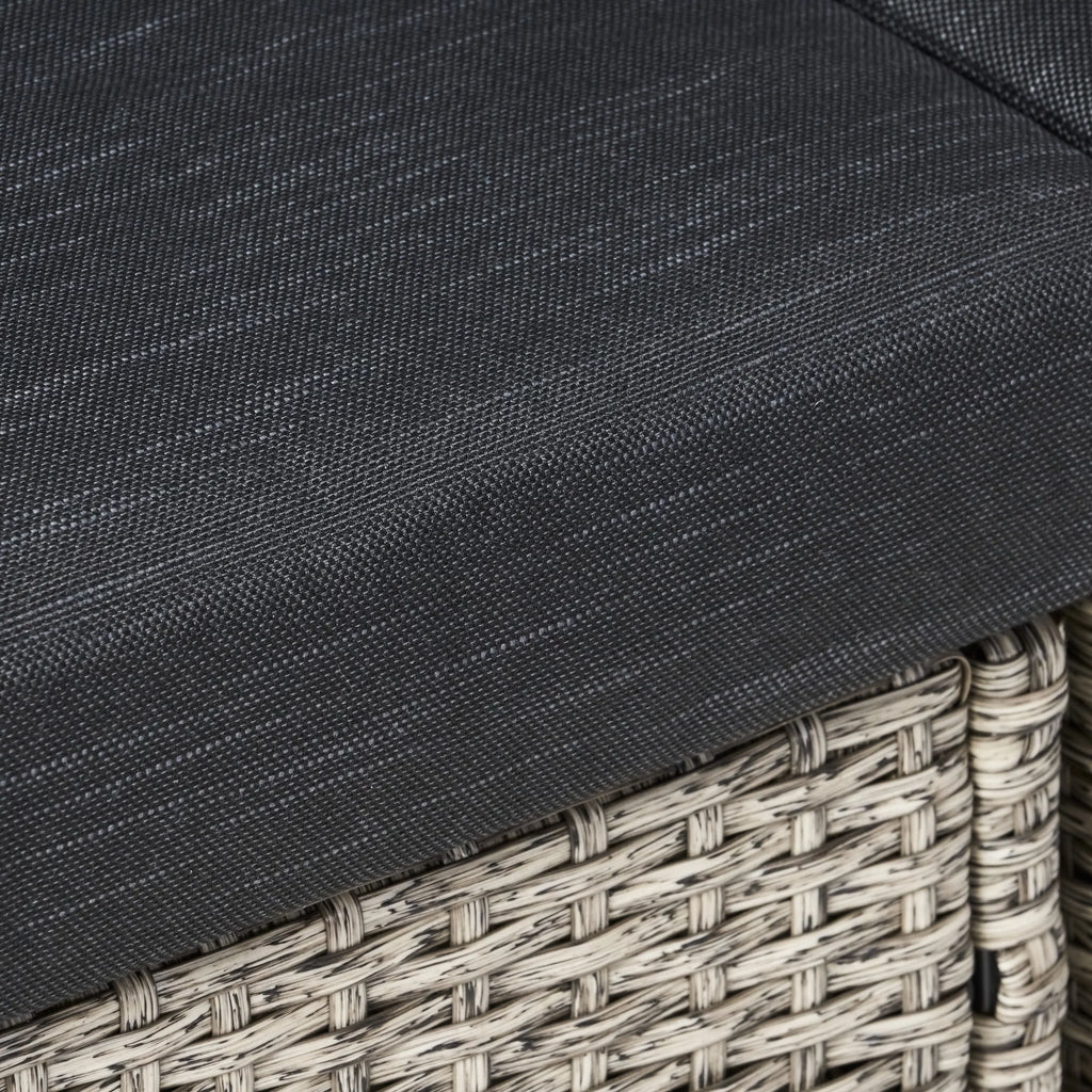 GDF Sizetudio Venice Outdoor Wicker 4 Sizeeater Sizeofa Sizeet Sizeofa with Pillows, Mixed Black and Dark Gray