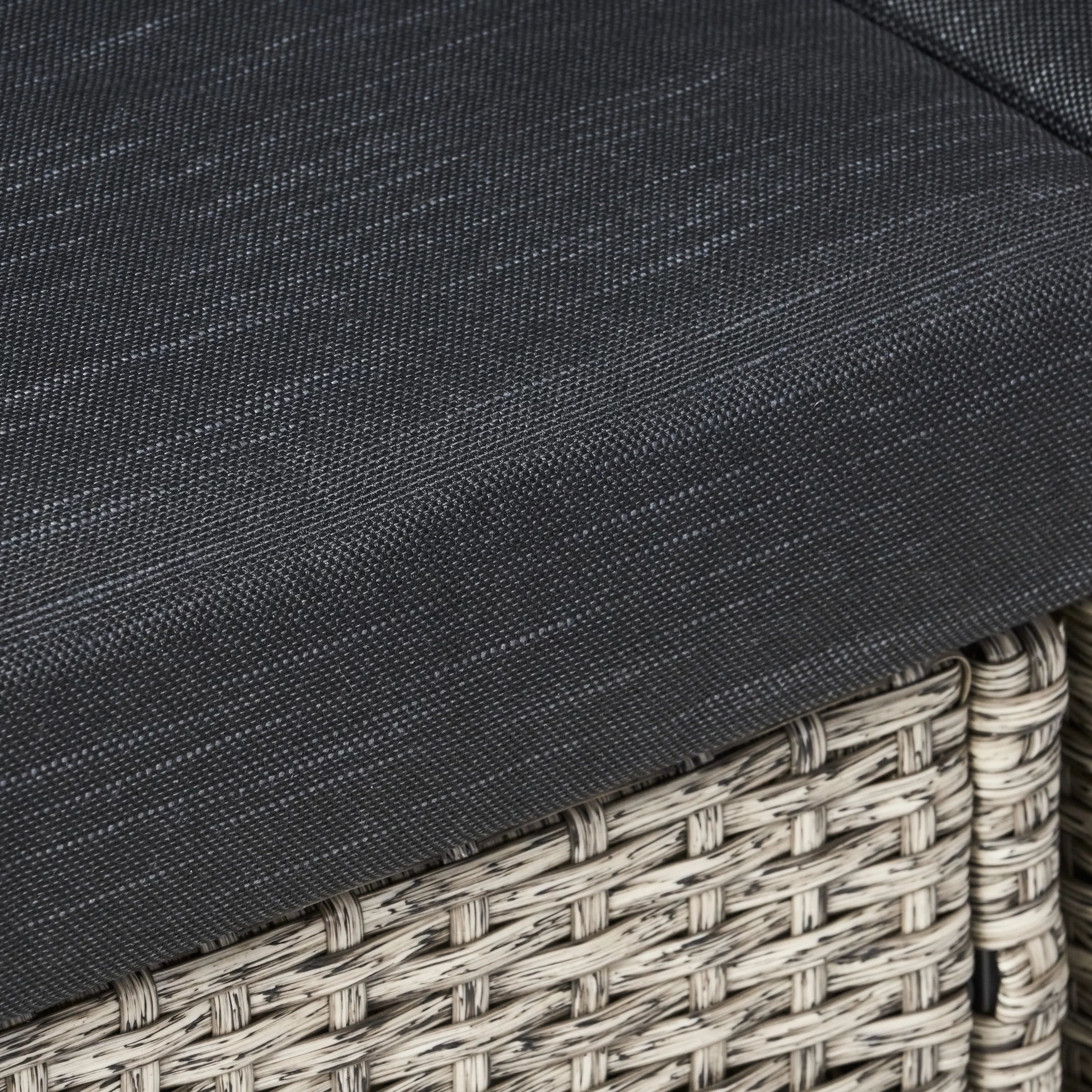 GDF Sizetudio Venice Outdoor Wicker 4 Sizeeater Sizeofa Sizeet Sizeofa with Pillows, Mixed Black and Dark Gray