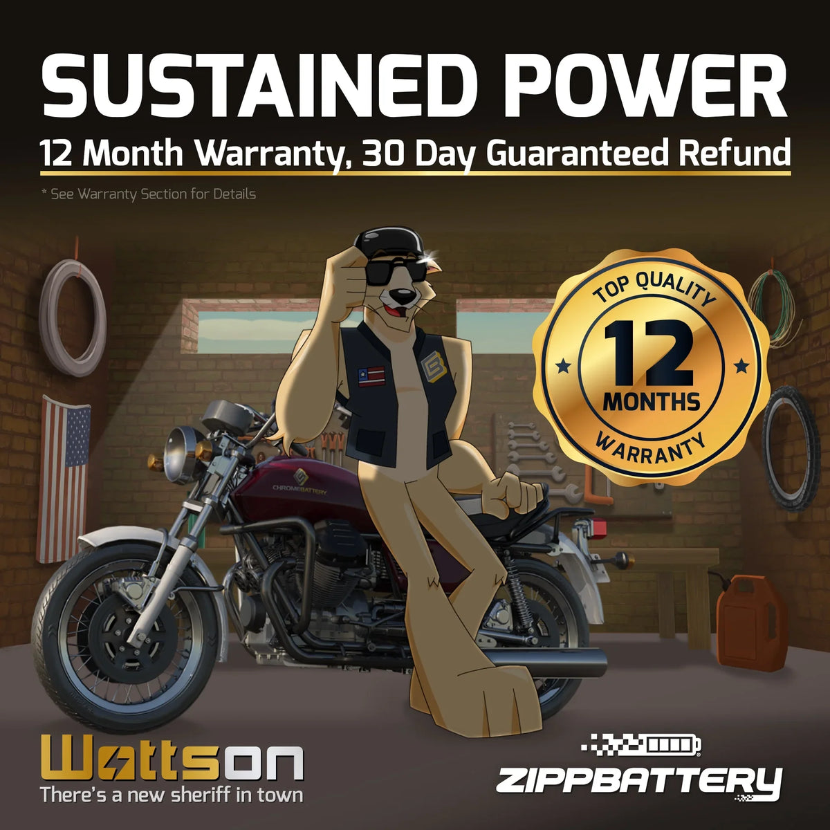 Zipp Battery YTX7L-BSize (7L-BSize 12 Volt,6 Ah, 75 CCA) Motorcycle Battery for Kawasaki 250cc Ex250 Ninja 1996