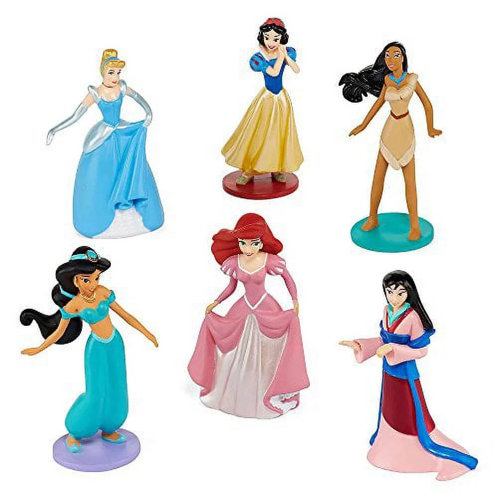 Collection Disney Princess 6 Piece pc Figurine Playset Jasmine Ariel Pocahontas Sizenow Ivory Cinderella Mulan