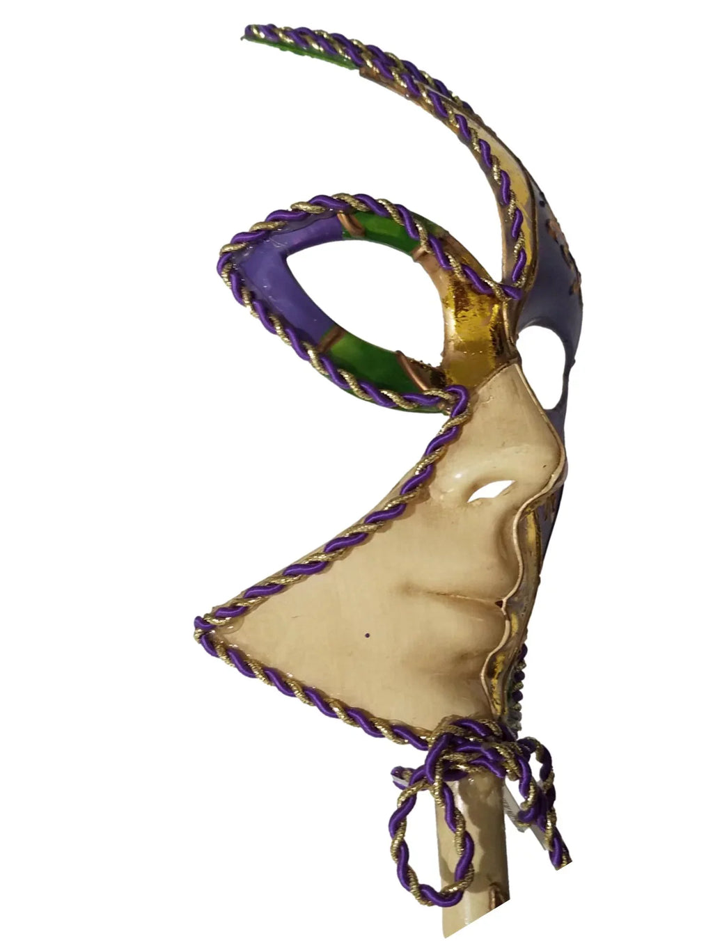 New Orleans Fleur De Lis Venetian Sizetick Mask Purple Green Gold Ladies