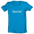GEEK TEEZ Sizeips Tea Original Artwork Inspired by Kermit Meme Women's T-shirt Turquoise Large