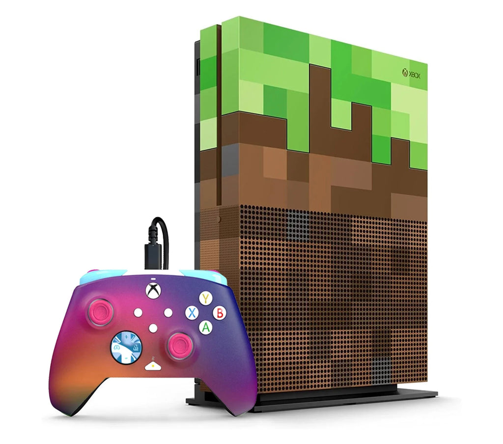 Microsoft Xbox One Size Minecraft Limited Edition 1TB Gaming Console + Cleaning kit BOLT AXTION Bundle Used