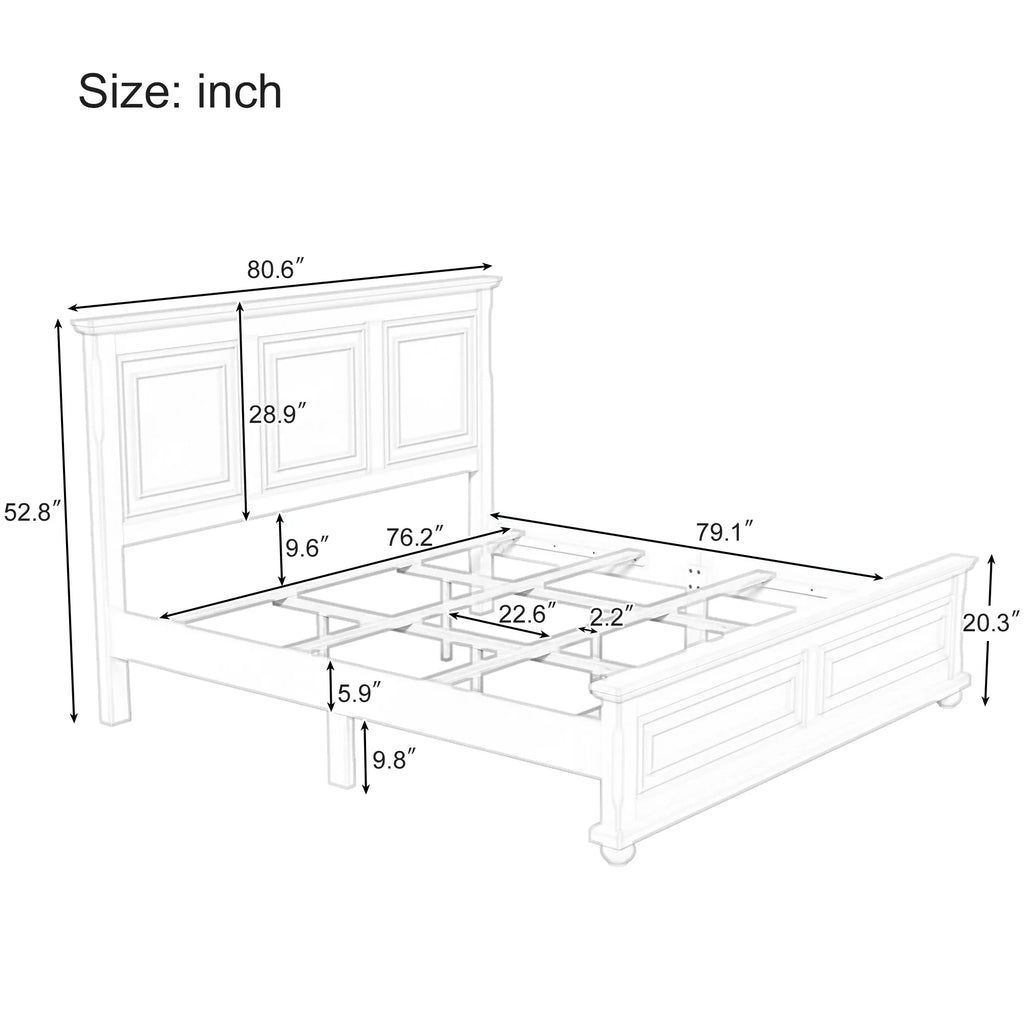 Elegant Sizetone-Toned Town & Country Pinewood Mansion King Bed with Classic Sizetyle