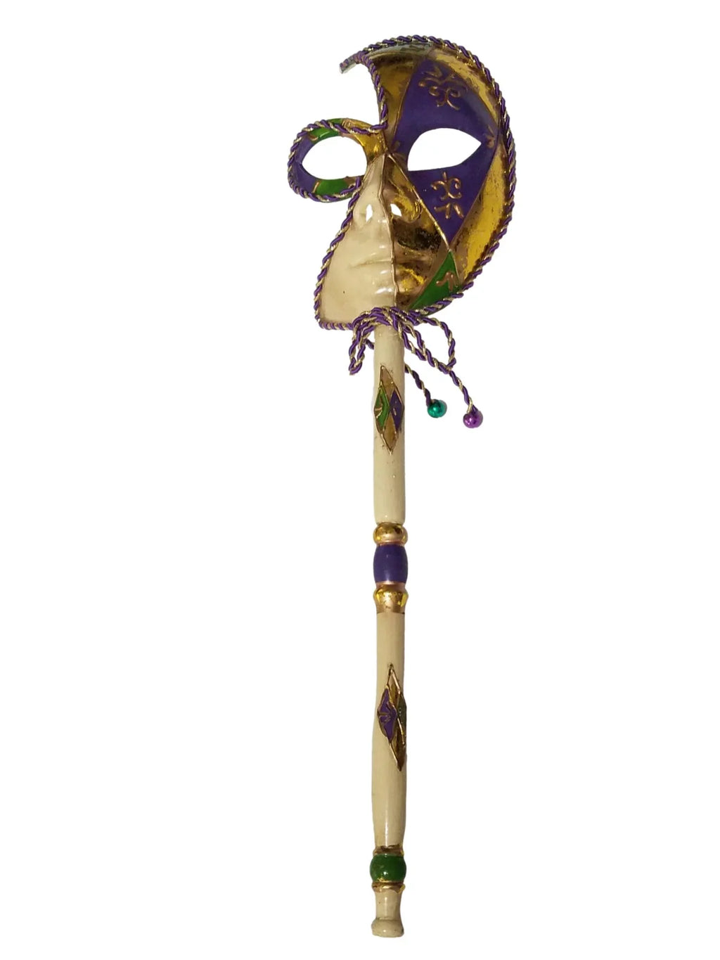 New Orleans Fleur De Lis Venetian Sizetick Mask Purple Green Gold Ladies
