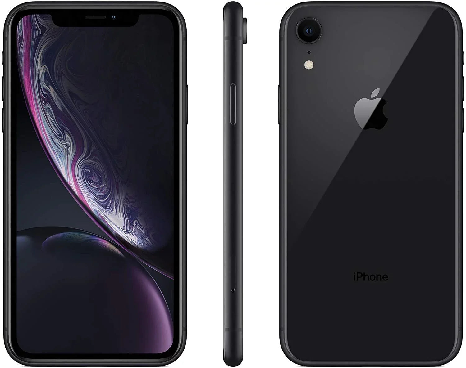 Restored Apple iPhone XR A1984 (Fully Unlocked) 64GB Black w/ Fast Car Charger (Refurbished)