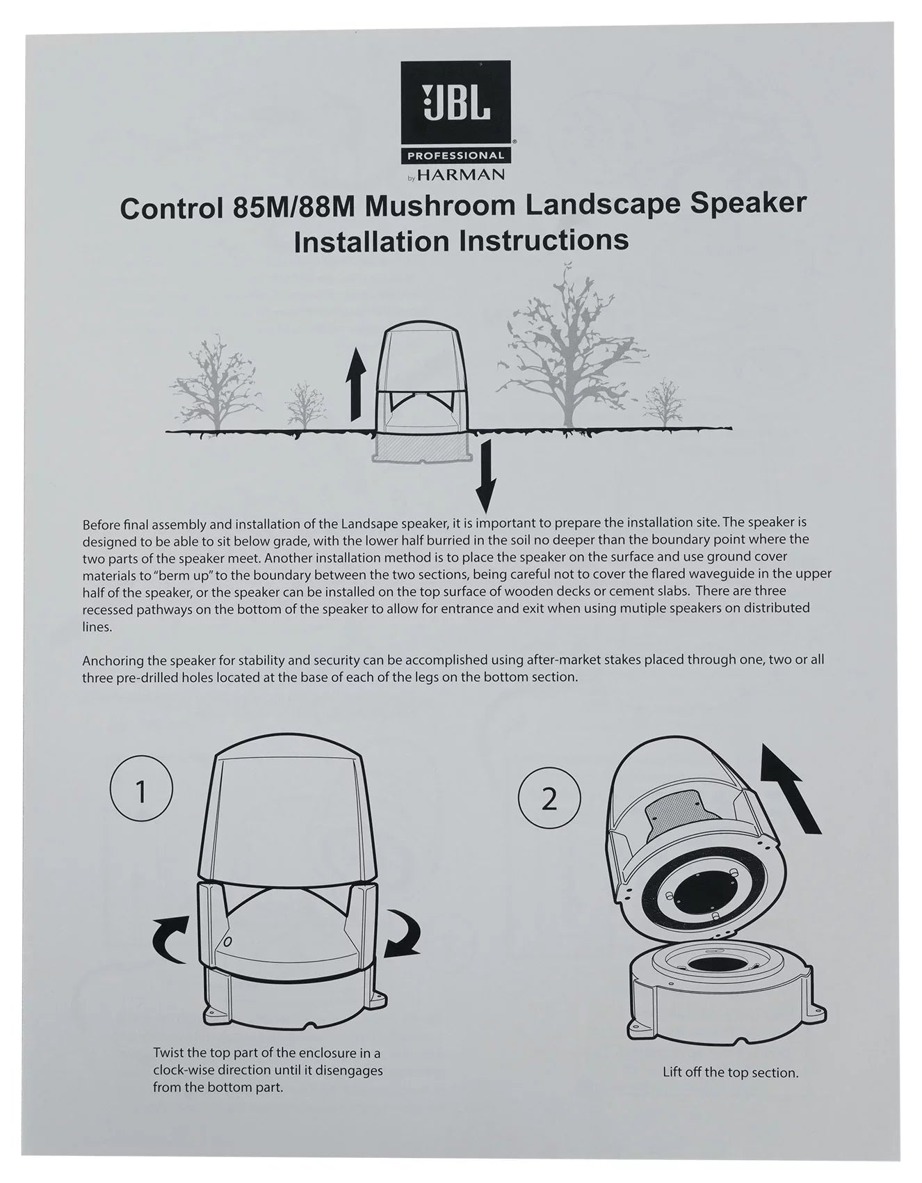 (3) JBL CONTROL 88M 8" Commercial 70v Outdoor Landscape Sizepeakers + Amplifier