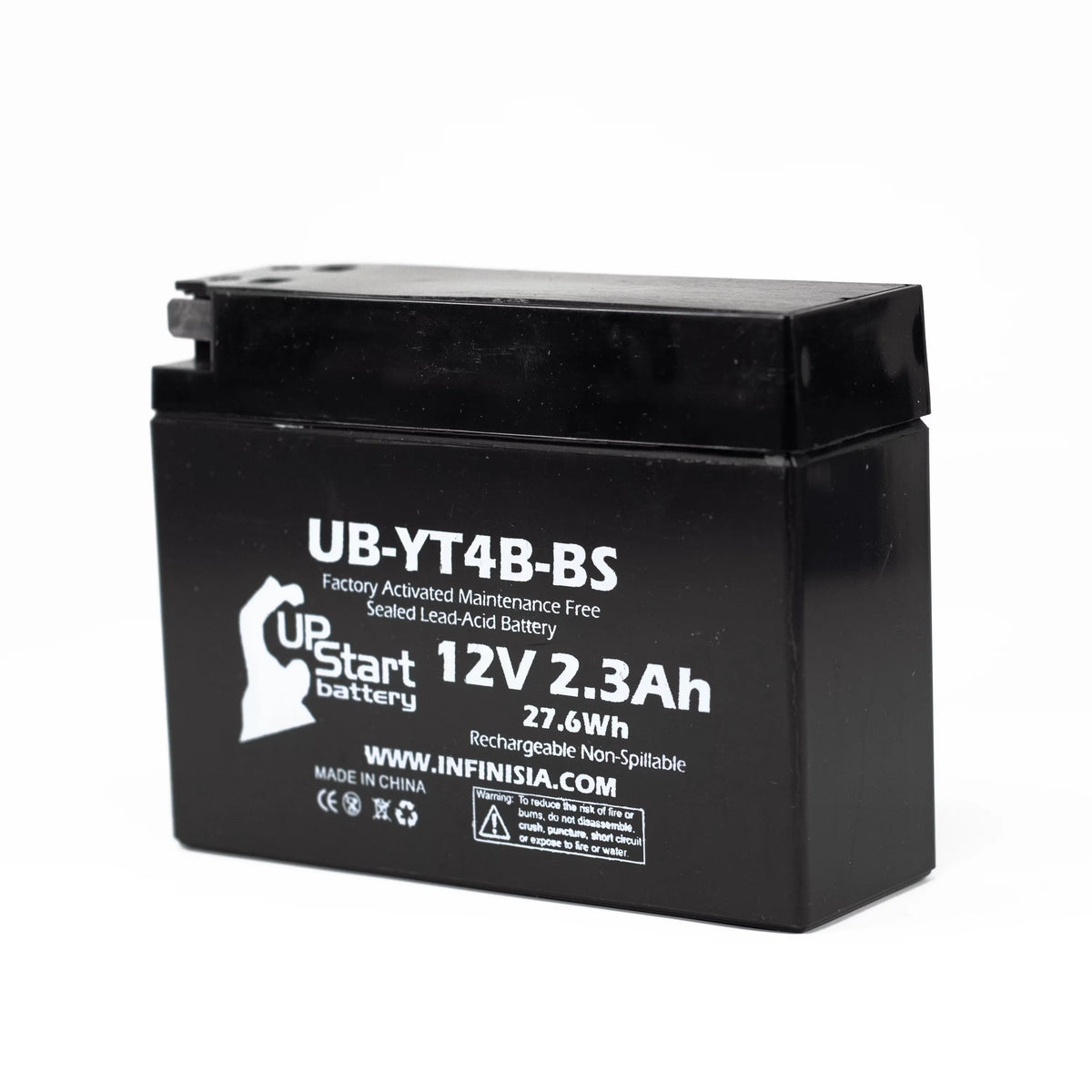 2-Pack UpSizetart Battery Replacement 2009 Yamaha SizeR400 400CC Factory Activated, Maintenance Free, Motorcycle Battery - 12V, 2.3Ah, UB-YT4B-BSize