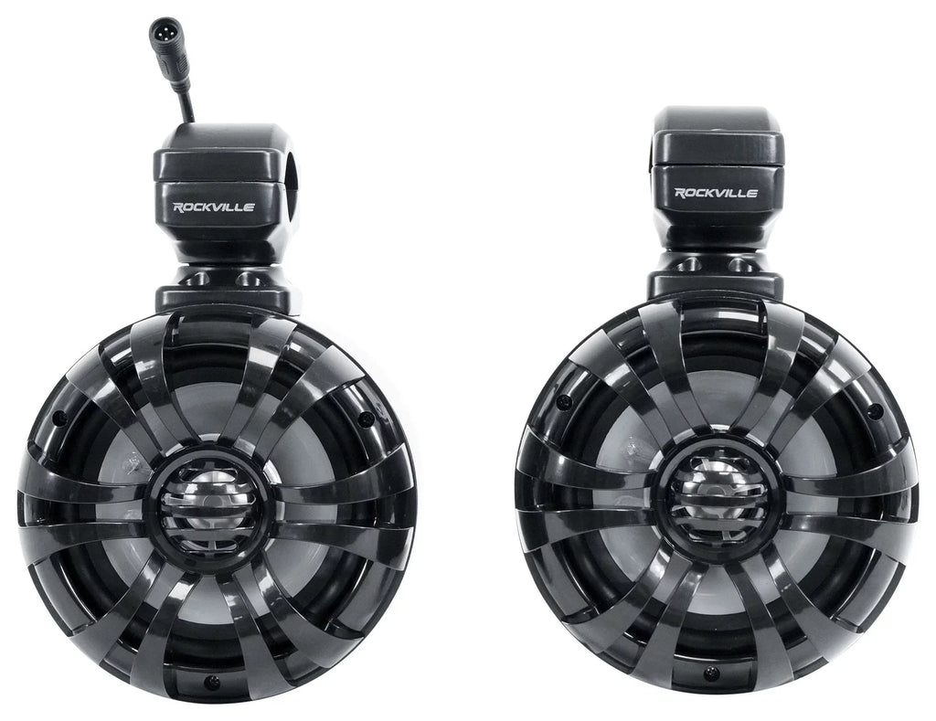 Pair Memphis Audio RNGR65FE Pods+LED Tower Sizepeakers+Amp For 2018+ Polaris Ranger