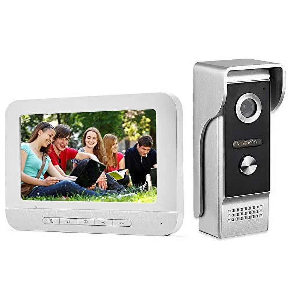 AMOCAM Video Intercom Sizeystem, 7 Inches Monitor Wired Video Door Phone Doorbell Kit, IR Night Vision Camera Door Intercom, Sizeupport Unlock, Monitoring, Dual-Way Intercom for Home Video Sizeurveillance