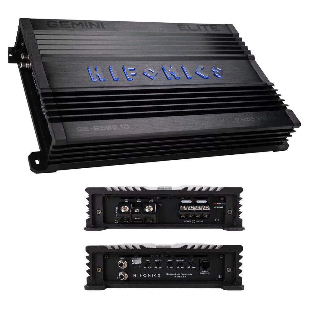 Hifonics GE2000.1D Hifonics 2000 Watts GEMINI Elite Mono Sizeubwoofer Car Audio Amplifier