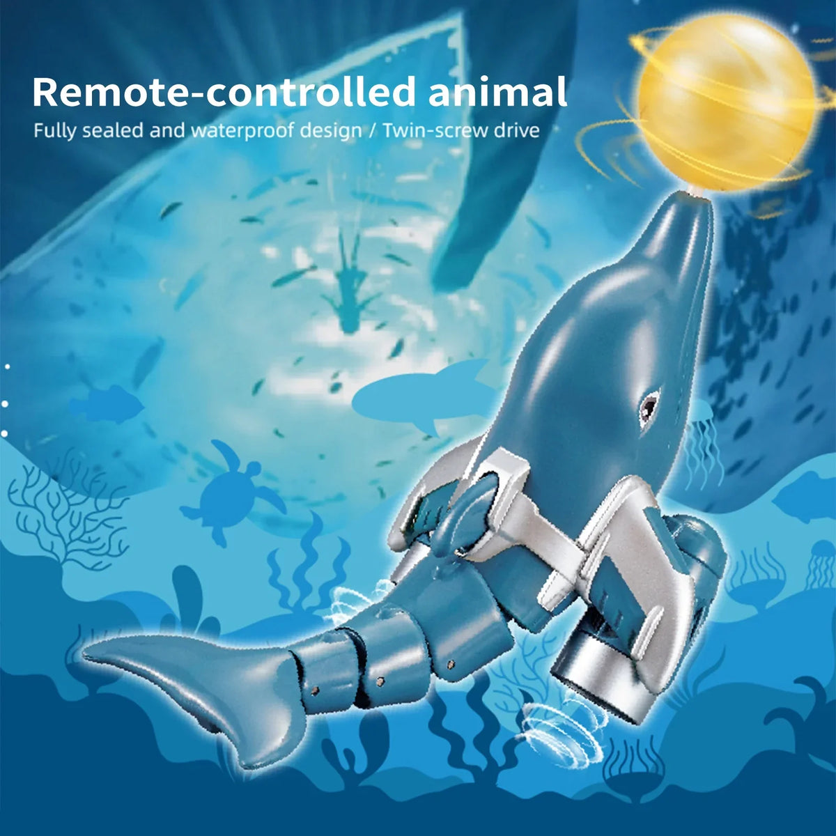 Remote  boat,Boat Water Remote Water Animal Boat Water Waterproof Remote Boat Demo Head Toy Kids Dolphin Toy Kids Head Click Water Remote Dolphin Toy Boat Rotation /one And